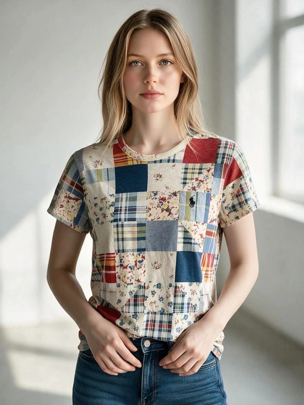 Polo Ralph Lauren Patchwork Cotton Jersey Tee